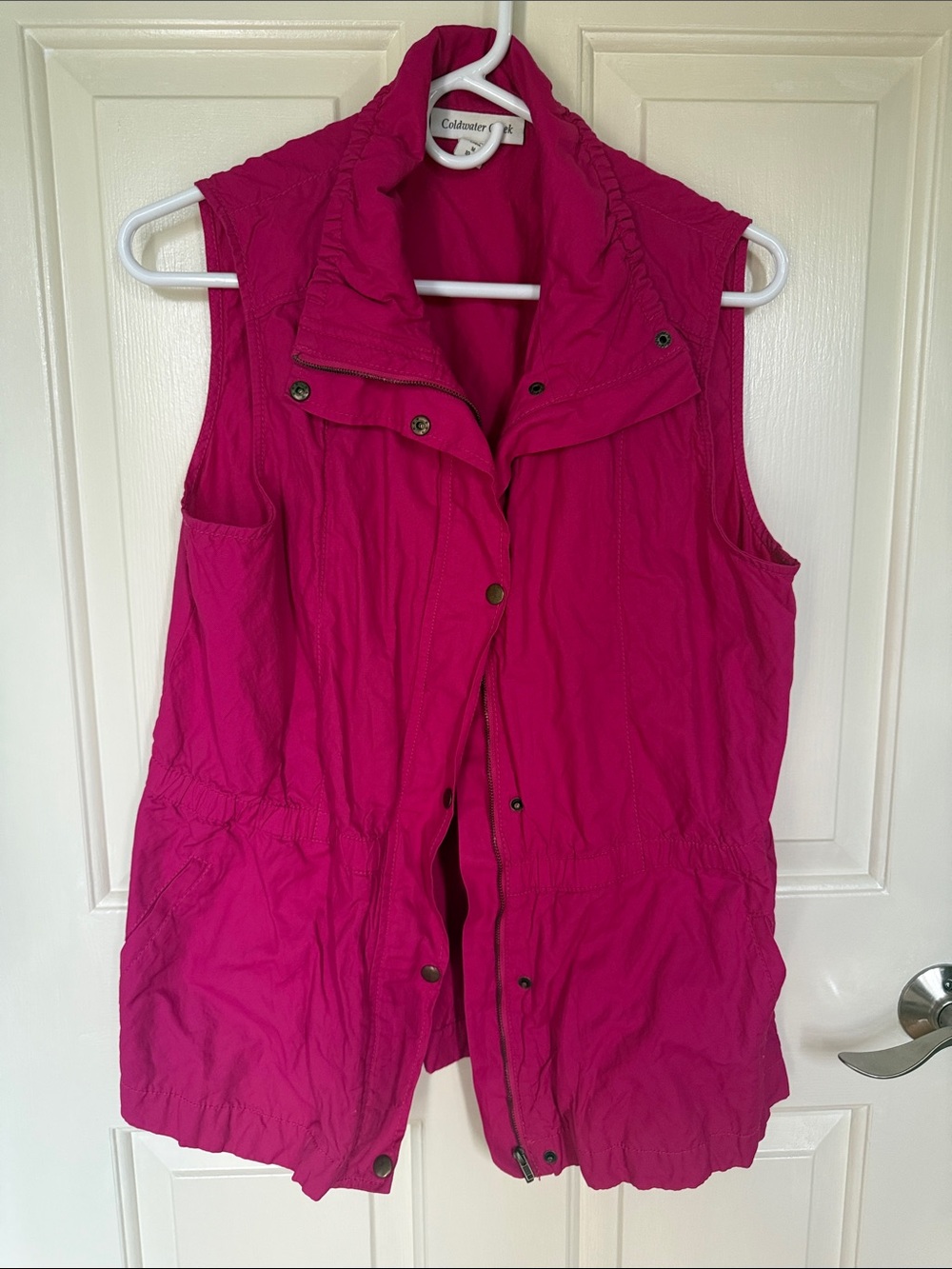 Coldwater Creek Bright Magenta Sleeveless Utility Vest